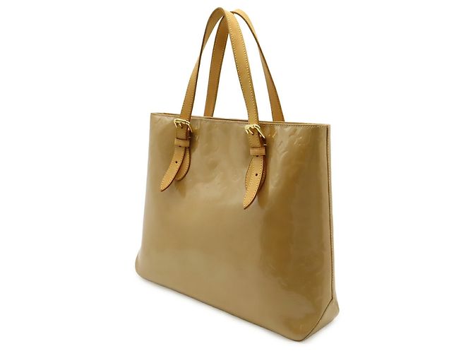 Borsa tote Brentwood in Monogram Vernis Louis Vuitton Nocciola - vista 3