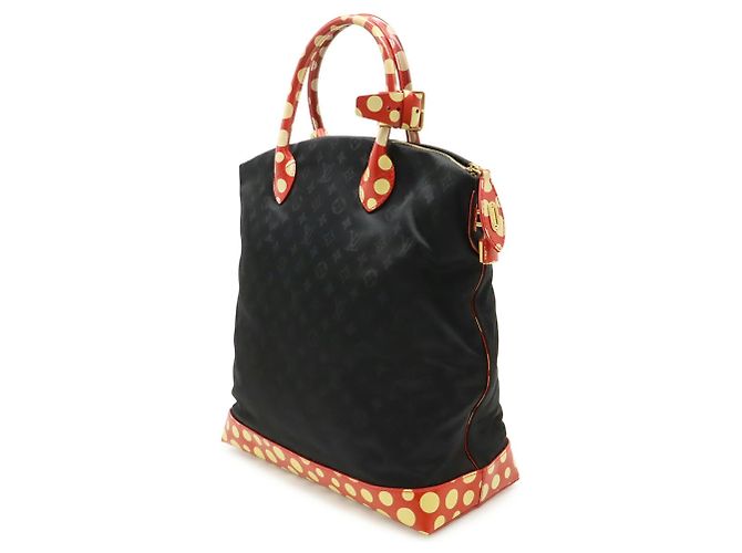 Borsa tote Louis Vuitton Vernis Infinity Dot Lockit MM Yayoi Kusama Rosso - vista 3