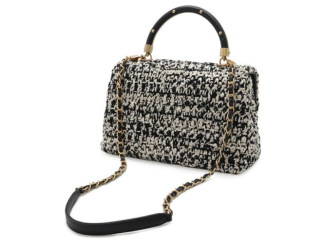 Chanel Coco Handle 29 S Handtasche Schwarz Weiß - Ansicht 3