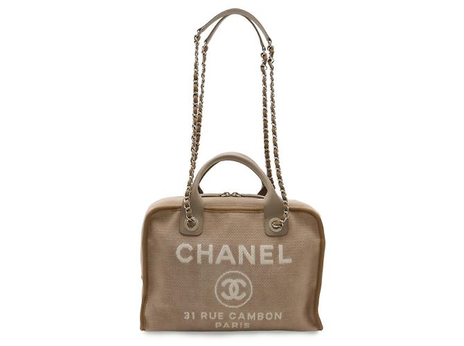Borsa da bowling Deauville Chanel Marrone Beige Grigio - vista 2