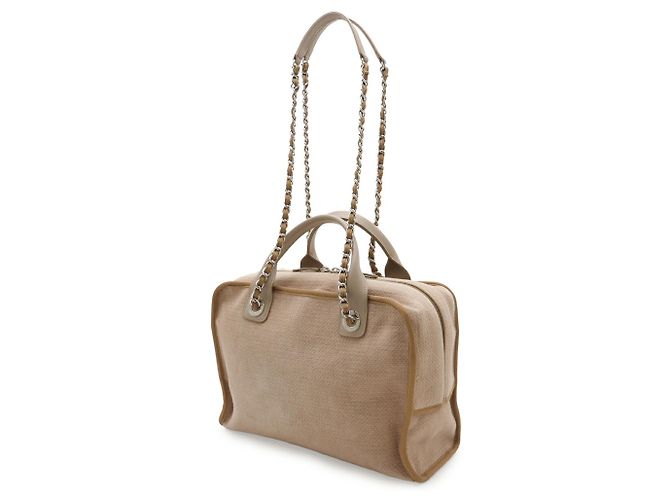 Borsa da bowling Deauville Chanel Marrone Beige Grigio - vista 3