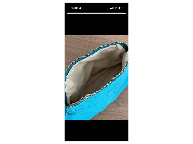 Trim Pochette Hermès Toile H Turchese in Pelle - vista 10