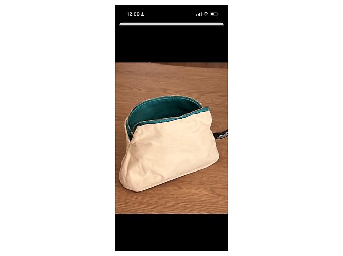 Trim Pochette Hermès Toile H Turchese in Pelle - vista 12