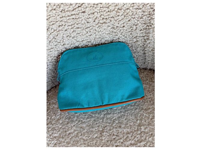 Trim Pochette Hermès Toile H Turchese in Pelle - vista 2