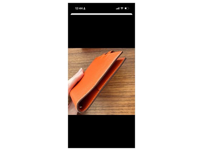 Capa de agenda de couro laranja Hermès com inserts de mapa-múndi - vista 5