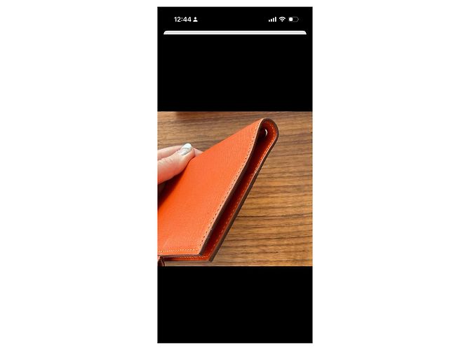 Capa de agenda de couro laranja Hermès com inserts de mapa-múndi - vista 6