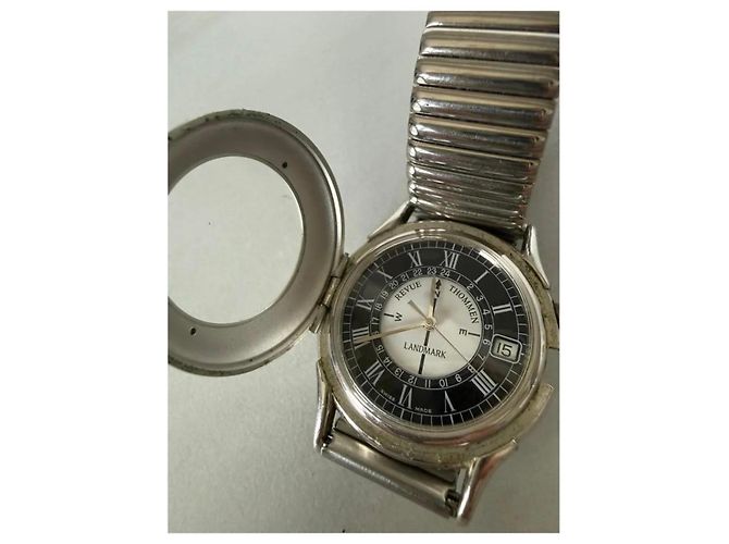 Autre Marque Revue Thommen Landmark Uhr Schwarz Silber Silber Hardware - Ansicht 2