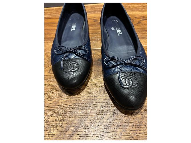 Gepolsterte Ballerinas von Chanel Schwarz Blau - Ansicht 10