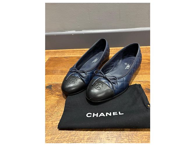 Gepolsterte Ballerinas von Chanel Schwarz Blau - Ansicht 11