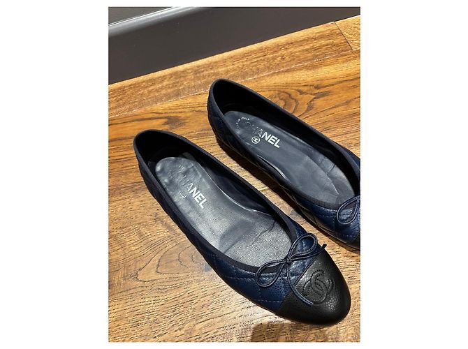 Gepolsterte Ballerinas von Chanel Schwarz Blau - Ansicht 12