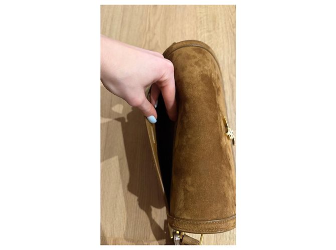 Borsa piccola in suede Solferino di Saint Laurent Marrone - vista 10