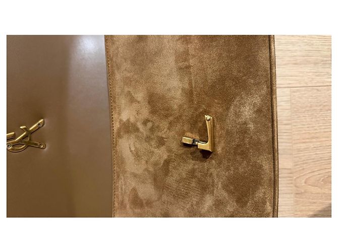 Borsa piccola in suede Solferino di Saint Laurent Marrone - vista 16