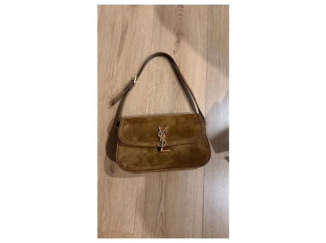 Borsa piccola in suede Solferino di Saint Laurent Marrone - vista 2