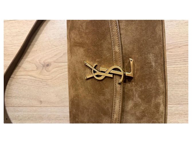 Borsa piccola in suede Solferino di Saint Laurent Marrone - vista 3