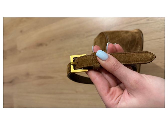 Borsa piccola in suede Solferino di Saint Laurent Marrone - vista 4