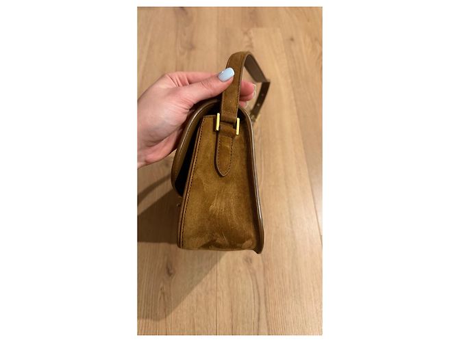 Borsa piccola in suede Solferino di Saint Laurent Marrone - vista 5