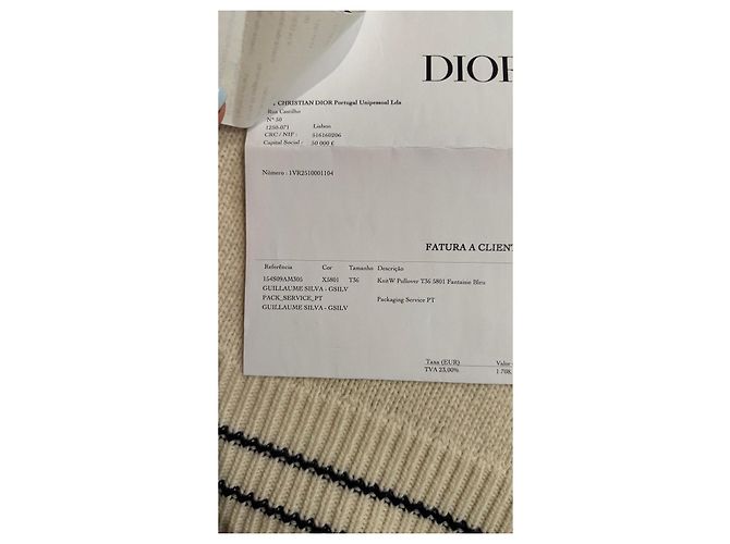 Strickpullover W Christian Dior T36 6801 Fantaisie Blau Schwarz Roh - Ansicht 11