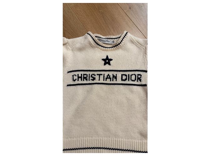 Strickpullover W Christian Dior T36 6801 Fantaisie Blau Schwarz Roh - Ansicht 4