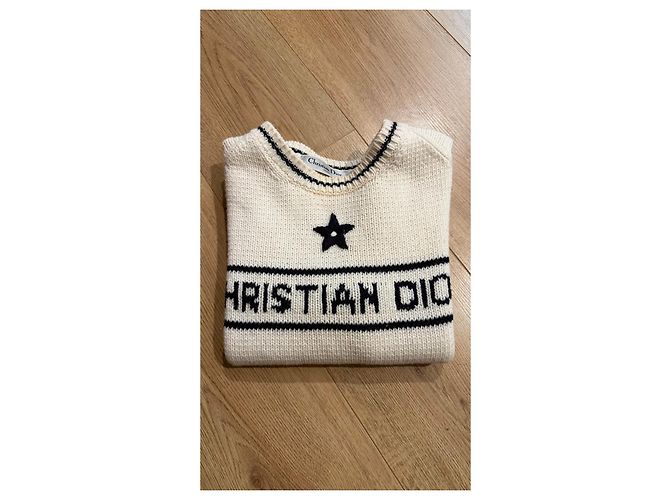 Strickpullover W Christian Dior T36 6801 Fantaisie Blau Schwarz Roh - Ansicht 6