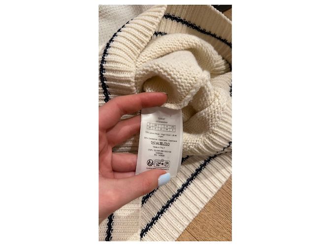 Strickpullover W Christian Dior T36 6801 Fantaisie Blau Schwarz Roh - Ansicht 8