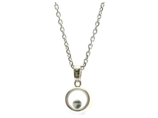 Collana Pendente Chopard Happy Diamonds in Oro Bianco Argento - vista 2
