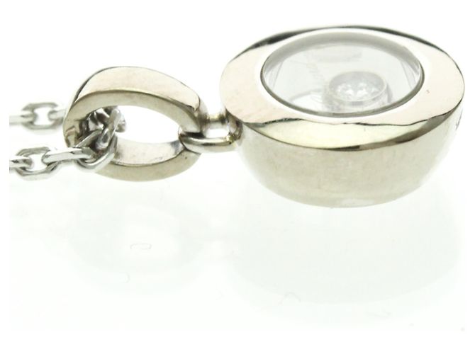 Collana Pendente Chopard Happy Diamonds in Oro Bianco Argento - vista 4