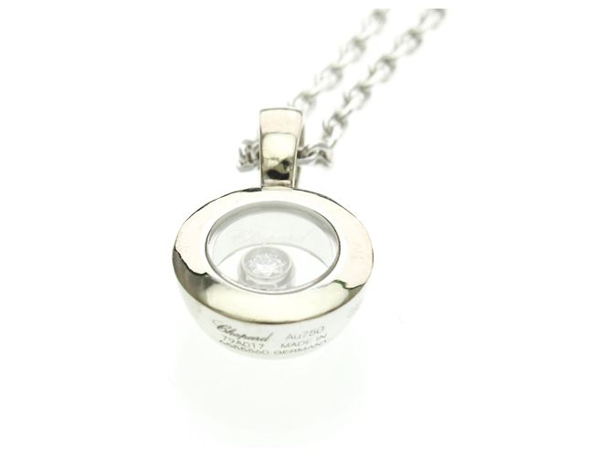 Collana Pendente Chopard Happy Diamonds in Oro Bianco Argento - vista 6