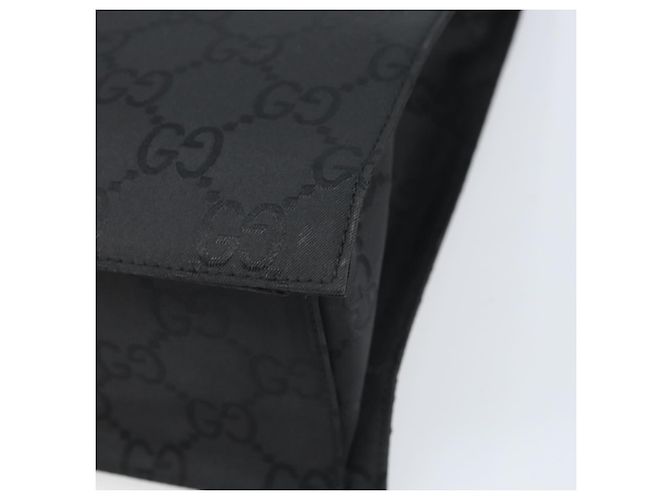 Borsa tote in tela GG Gucci in nylon nero e argento 002 1021 Auth ep13839 - vista 16