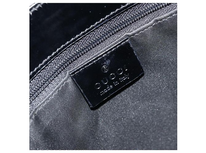 Borsa tote in tela GG Gucci in nylon nero e argento 002 1021 Auth ep13839 - vista 19