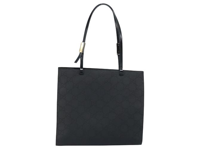 Borsa tote in tela GG Gucci in nylon nero e argento 002 1021 Auth ep13839 - vista 2