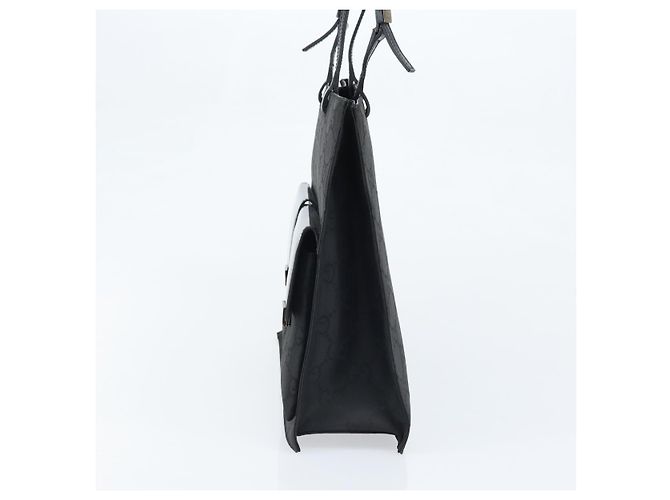 Borsa tote in tela GG Gucci in nylon nero e argento 002 1021 Auth ep13839 - vista 3