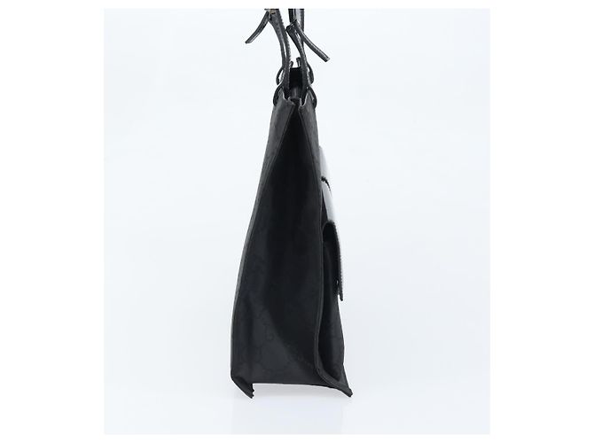 Borsa tote in tela GG Gucci in nylon nero e argento 002 1021 Auth ep13839 - vista 4
