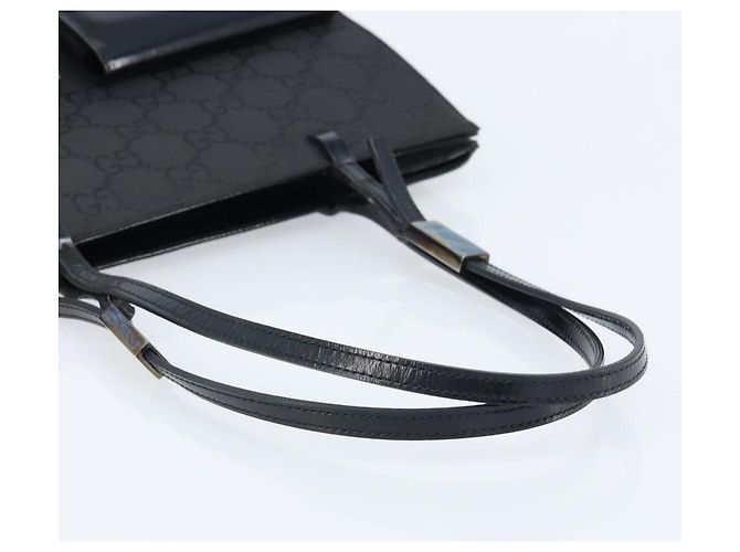 Borsa tote in tela GG Gucci in nylon nero e argento 002 1021 Auth ep13839 - vista 7