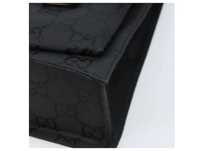 Borsa tote in tela GG Gucci in nylon nero e argento 002 1021 Auth ep13839 - vista 8