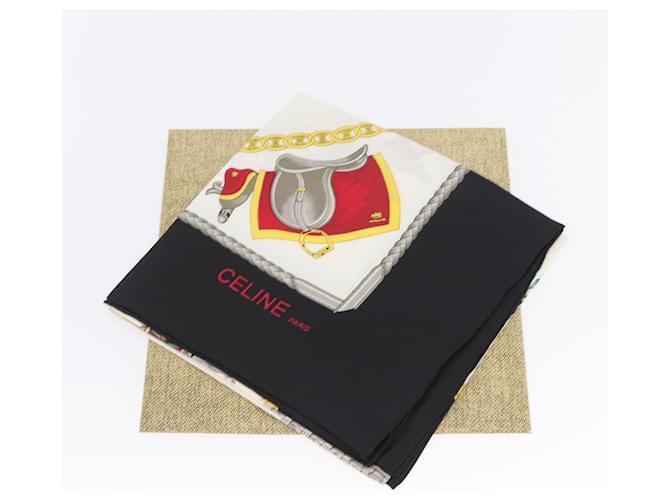 Céline Sciarpa CELINE Sete Nero Bianco Auth am11020A - vista 12