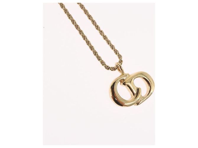 Collana Christian Dior metallo dorato Auth BA11499 - vista 3