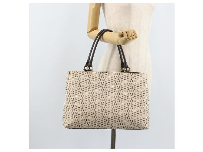 Céline CELINE C Macadam Canvas Tote Bag Elfenbein Gold Auth ep13774 Golden Roh - Ansicht 24