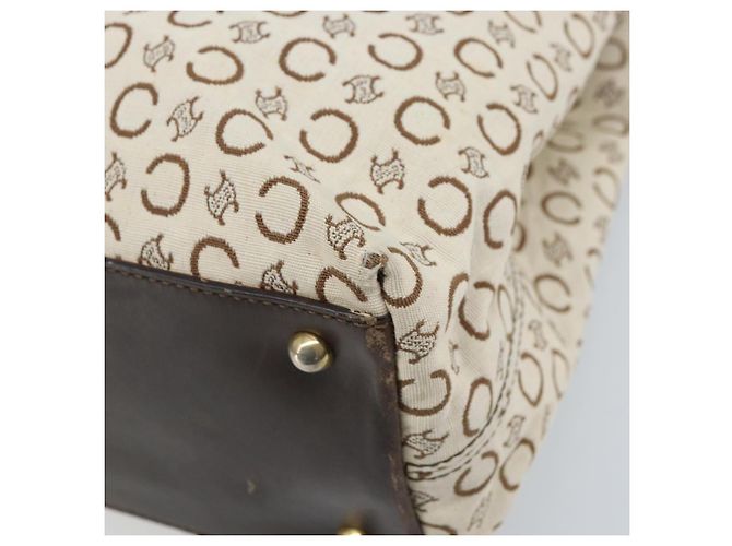 Céline CELINE C Macadam Canvas Tote Bag Elfenbein Gold Auth ep13774 Golden Roh - Ansicht 9
