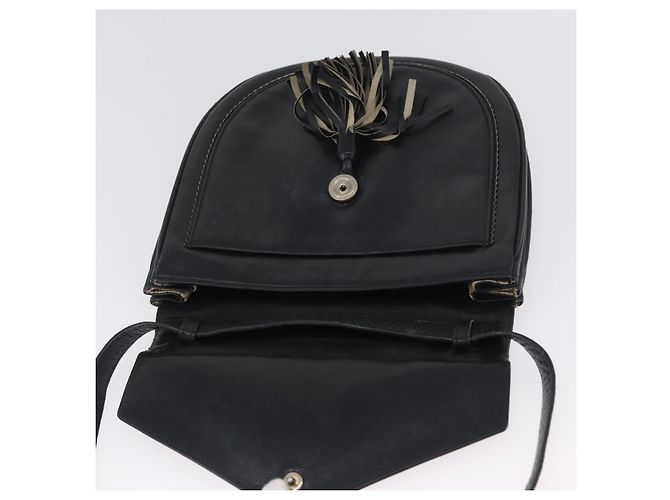 Borsa a Spalla in Pelle Nera Argento SAINT LAURENT Auth bs33702 Nero - vista 10