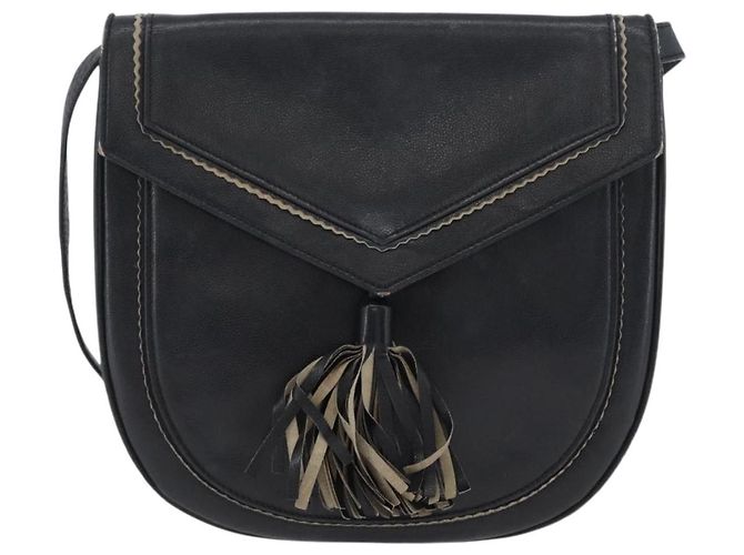 Borsa a Spalla in Pelle Nera Argento SAINT LAURENT Auth bs33702 Nero - vista 13