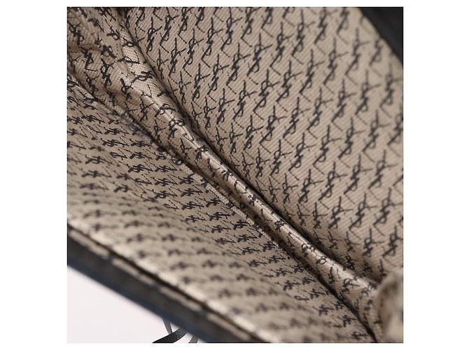 Borsa a Spalla in Pelle Nera Argento SAINT LAURENT Auth bs33702 Nero - vista 21