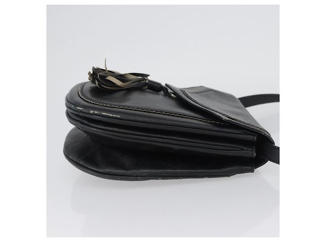 Borsa a Spalla in Pelle Nera Argento SAINT LAURENT Auth bs33702 Nero - vista 3