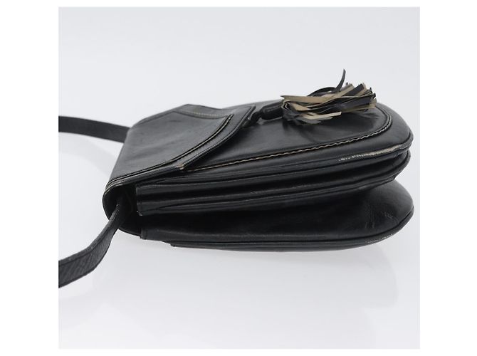 Borsa a Spalla in Pelle Nera Argento SAINT LAURENT Auth bs33702 Nero - vista 4