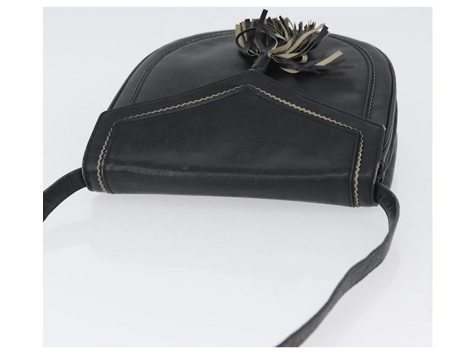 Borsa a Spalla in Pelle Nera Argento SAINT LAURENT Auth bs33702 Nero - vista 6