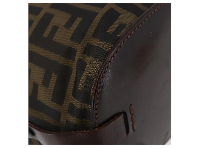Borsa a mano in tela Zucca FENDI nera e marrone Auth BSZ141 Nero - vista 15