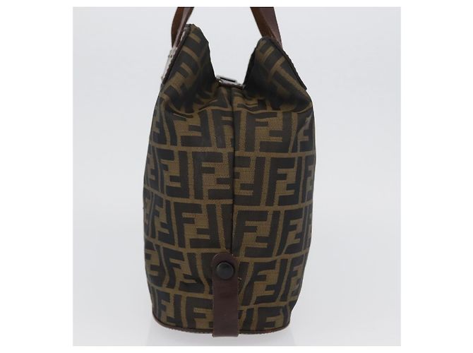 Borsa a mano in tela Zucca FENDI nera e marrone Auth BSZ141 Nero - vista 3