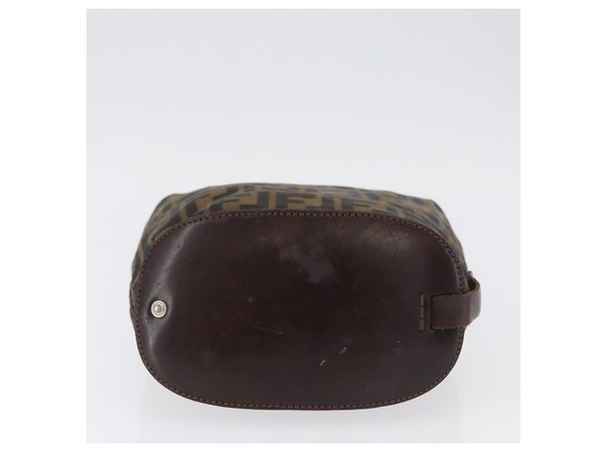 Borsa a mano in tela Zucca FENDI nera e marrone Auth BSZ141 Nero - vista 5