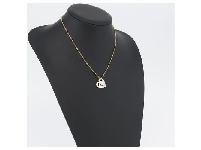 Collana Christian Dior metallo tono oro Auth BA11477 - vista 19