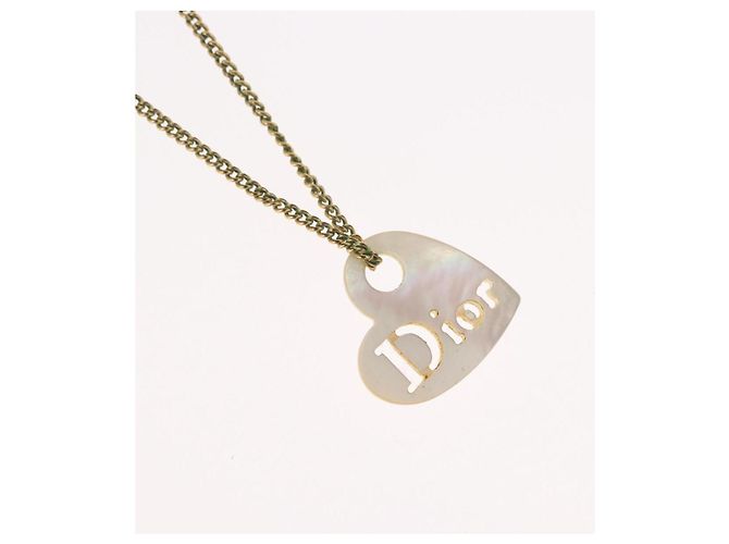 Collana Christian Dior metallo tono oro Auth BA11477 - vista 3