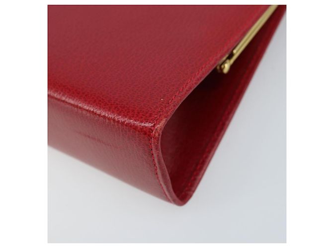 Borsa a Spalla Vala Chain in Pelle Rossa e Oro Auth ARZ298 di Salvatore Ferragamo Rosso D'oro - vista 17